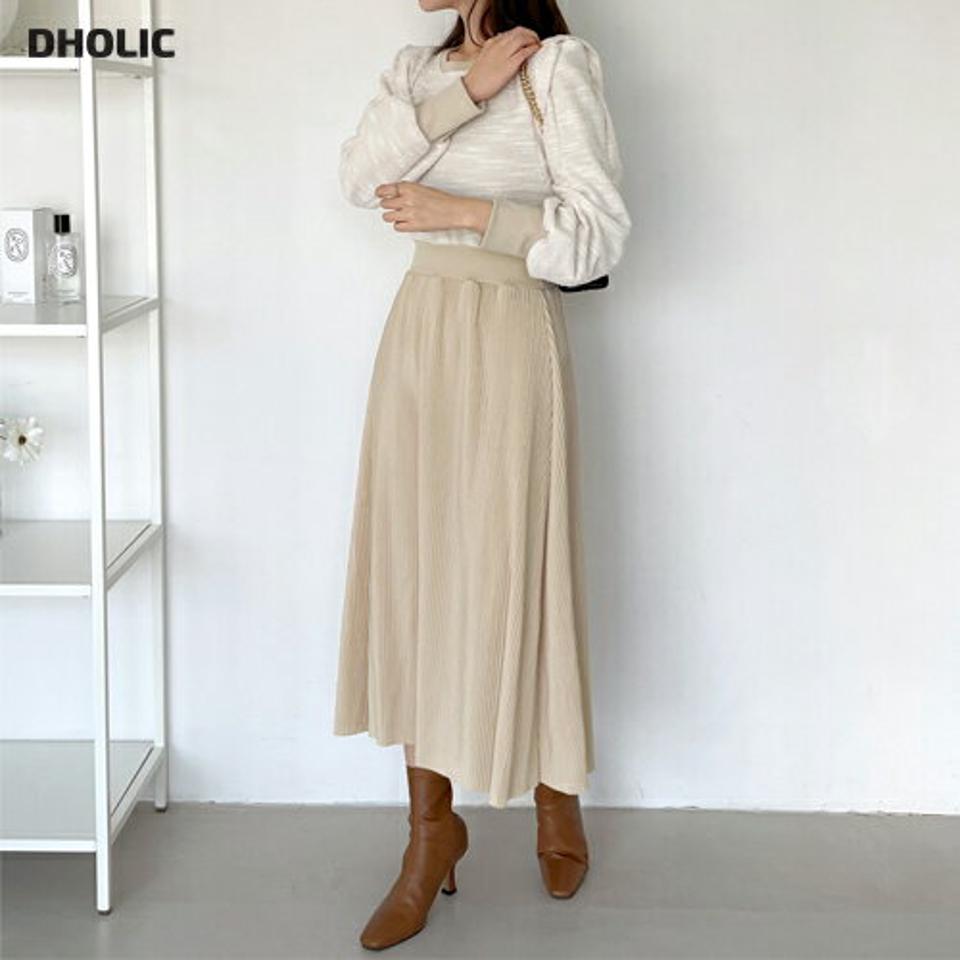 ≪人気商品再入荷≫ツイードプリーツワンピース・全3色・b66326 レディース 【ops】韓国ファッション 異素材 ワンピース ロング丈 長袖 ラウンドネック パワーショルダー ツイード プリーツ シンプル クリスマス オケージョン フェミニン 秋 冬