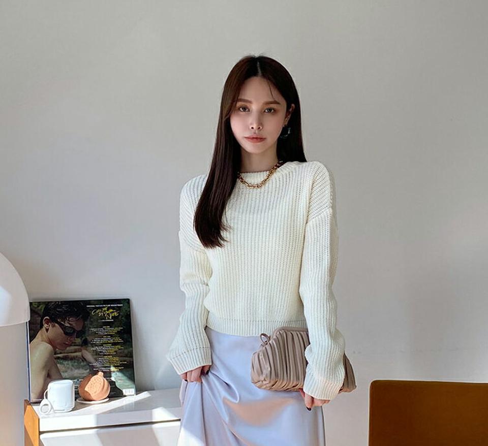 【只今10%OFF】2WAYパンチングボタンニット・全5色・t00091 レディース 【tops】トップス ニット 長袖 2way 単色 無地 シンプル カジュアル ラフ 前後着用自由 パステル 大人 アクリルニット 秋 冬 韓国ファッション ハイホリHIHOLLI【ニットセール】