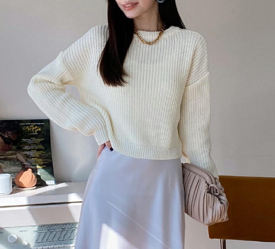 【只今10%OFF】2WAYパンチングボタンニット・全5色・t00091 レディース 【tops】トップス ニット 長袖 2way 単色 無地 シンプル カジュアル ラフ 前後着用自由 パステル 大人 アクリルニット 秋 冬 韓国ファッション ハイホリHIHOLLI【ニットセール】