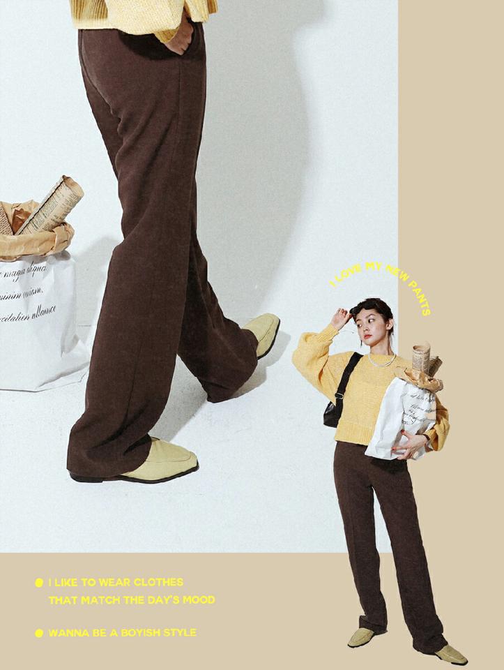 セミフレアスラックス・全3色・a00059 レディース 【pt】韓国ファッション ボトムス ロング ロングパンツ スラックスパンツ スラックス セミフレア ハイウエスト ベルトループ 無地 ベーシック シンプル フェミニン カジュアル 秋 冬