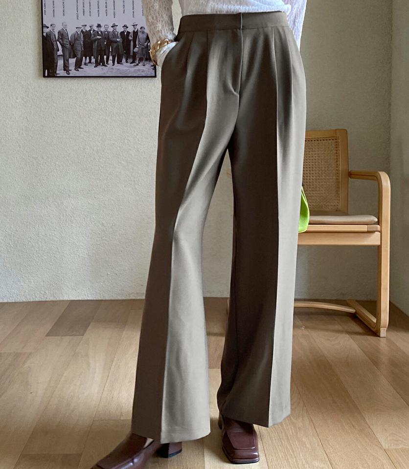 ワイドフィットスラックス・全3色・t71600 レディース 【pt】スラックス パンツ ズボン ロングパンツ ワイドパンツ 単色 無地 シンプル ベーシック 大人 きれいめ ハイウエスト オフィスカジュアル 春 秋 冬 韓国ファッション ハイホリHIHOLLI