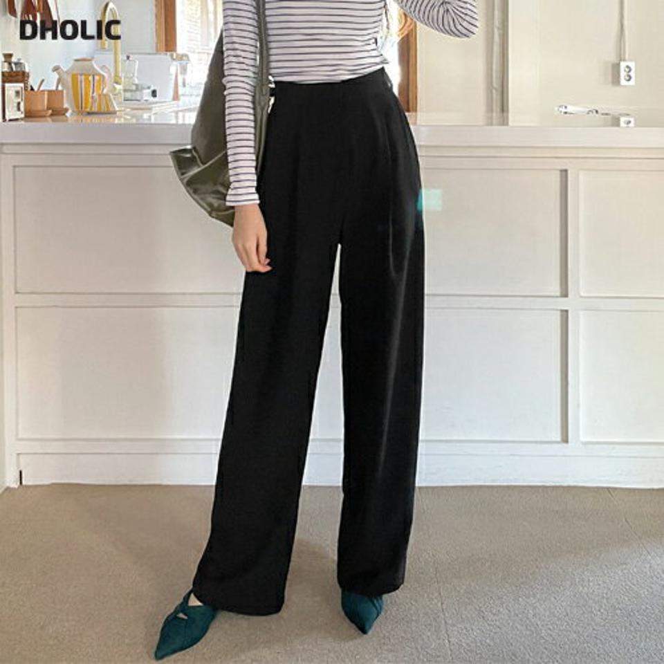 ツータックワイドスラックス・全2色・t63306 レディース 【pt】韓国ファッション ボトムス ロング ロングパンツ スラックスパンツ スラックス ツータック ワイド ストレート ハイウエスト 無地 シンプル 体型カバー フェミニン カジュアル 秋 冬