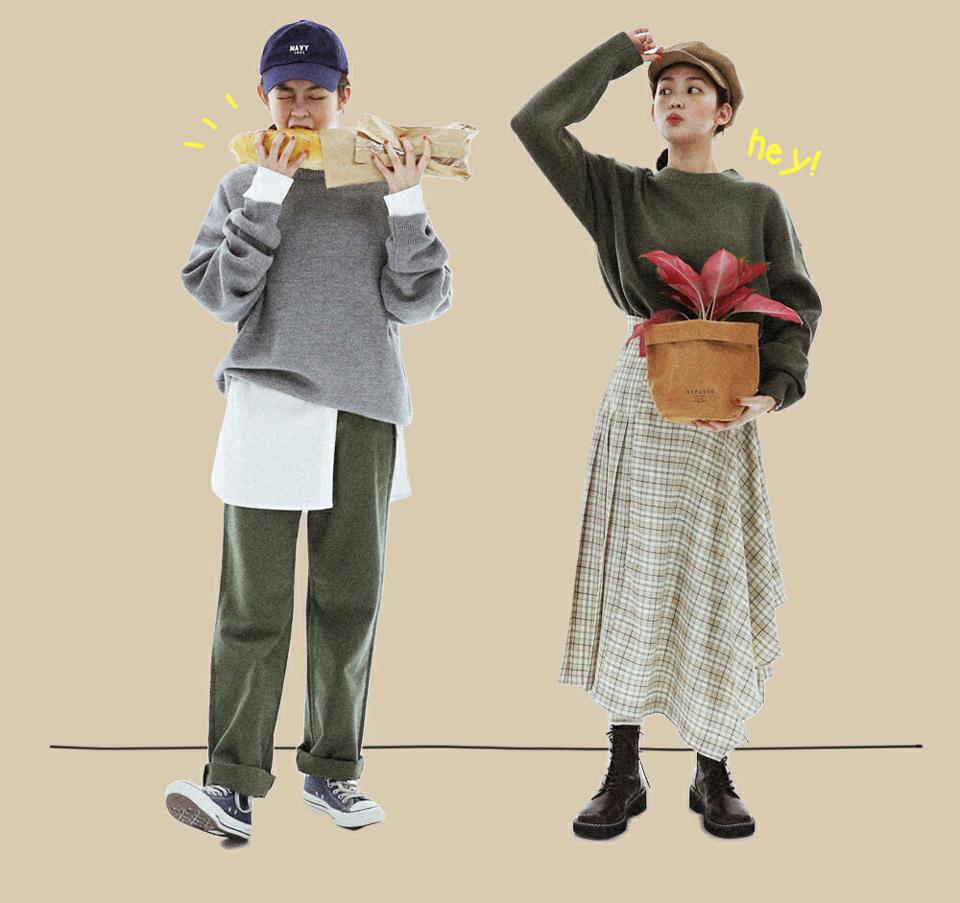 ラウンドルーズフィットニット・全7色・a00040 レディース 【tops】韓国ファッション トップス ニット 大人 長袖 ラウンドネック ルーズ カラーニット 無地 ベーシック シンプル カジュアル デイリー 秋 冬
