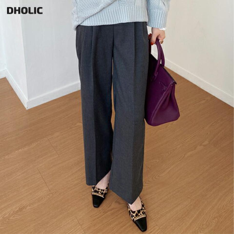 ツータックワイドスラックス・全4色・t71684 レディース 【pt】スラックス パンツ ズボン ロングパンツ 長ズボン ワイドパンツ 単色 無地 シンプル ベーシック 大人 オフィスカジュアル きれいめ 春 秋 冬 韓国ファッション ハイホリHIHOLLI