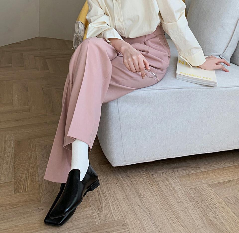 ワンタックワイドスラックス・全3色・b00084 レディース 【pt】韓国ファッション ボトムス ロング ロングパンツ スラックスパンツ スラックス ワンタック パステル ワイド ストレート ハイウエスト 無地 シンプル フェミニン 秋 冬