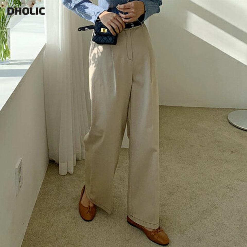 ステッチタックワイドパンツ・全4色・t63392 レディース 【pt】韓国ファッション ボトムス ロング ロングパンツ ステッチ タック ワイドパンツ ハイウエスト ストレート 無地 シンプル 体型カバー フェミニン カジュアル 秋 冬
