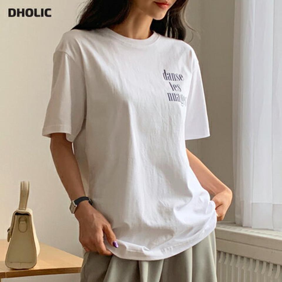 英字レタリング半袖Tシャツ・全4色・b65333 レディース 【tops】韓国ファッション トップス Tシャツ 大人 半袖 ラウンドネック 英字 ロゴ レタリング シンプル 細身 フェミニン カジュアル デイリー 秋 冬
