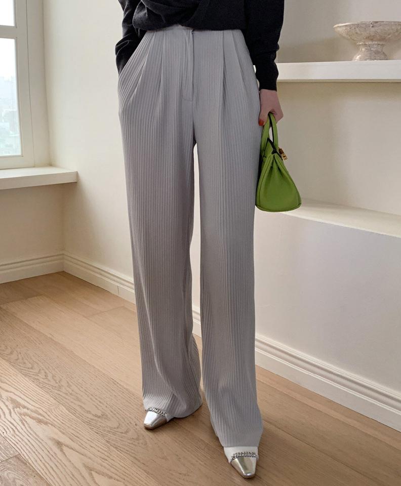 バックゴムプリーツワイドパンツ・全3色・t00068 レディース 【pt】パンツ ズボン ロングパンツ プリーツ ワイド シンプル カジュアル 大人 ハイウエスト ツータック 春 秋 冬 韓国ファッション ハイホリHIHOLLI