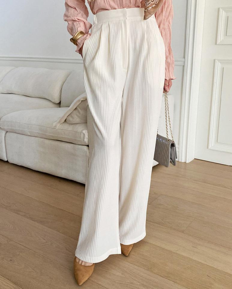 バックゴムプリーツワイドパンツ・全3色・t00068 レディース 【pt】パンツ ズボン ロングパンツ プリーツ ワイド シンプル カジュアル 大人 ハイウエスト ツータック 春 秋 冬 韓国ファッション ハイホリHIHOLLI