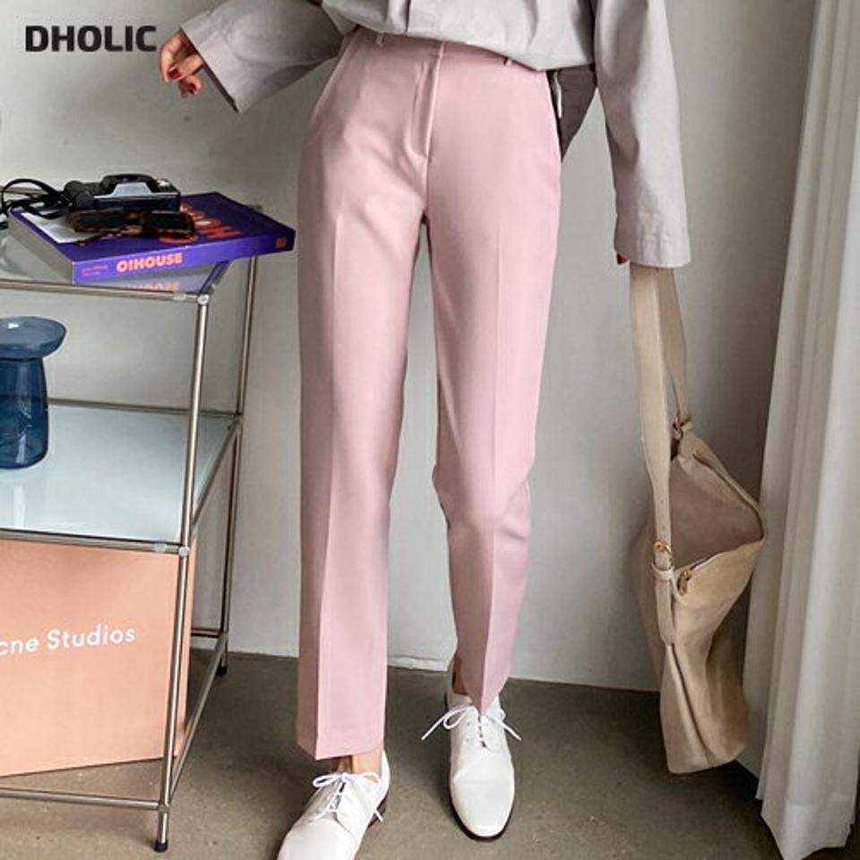 9分丈テーパードスラックス・全3色・t01967 レディース 【pt】韓国ファッション ボトムス パンツ ロング ロングパンツ スラックスパンツ 9分丈 テーパード ベルトループ 無地 シンプル 足長 パステル カジュアル カラーパンツ 秋 冬 NIJU