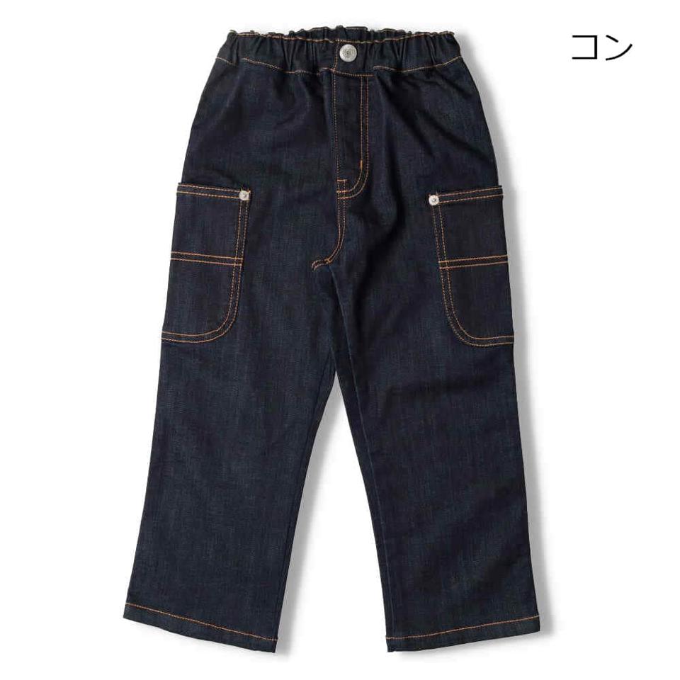 ストレッチデニムカーゴ長パンツ