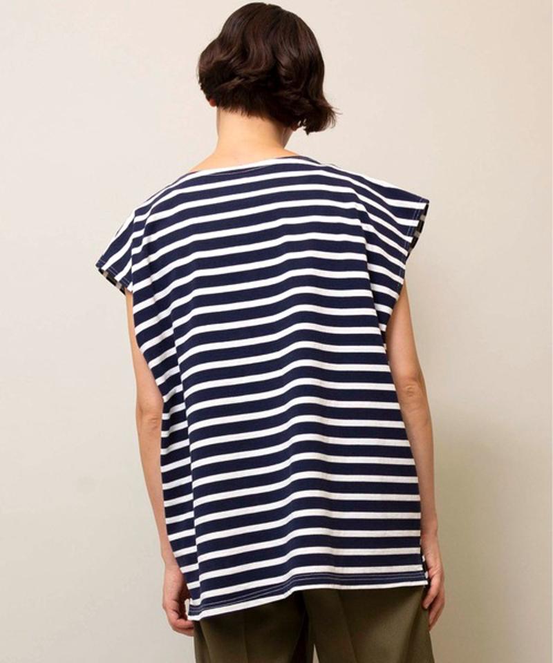 【Attick by Johnbull】ボーダーノースリーブTシャツ