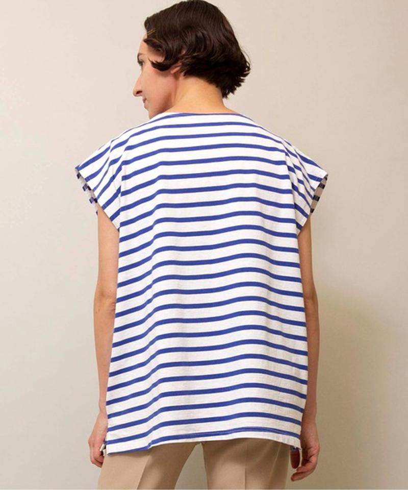 【Attick by Johnbull】ボーダーノースリーブTシャツ