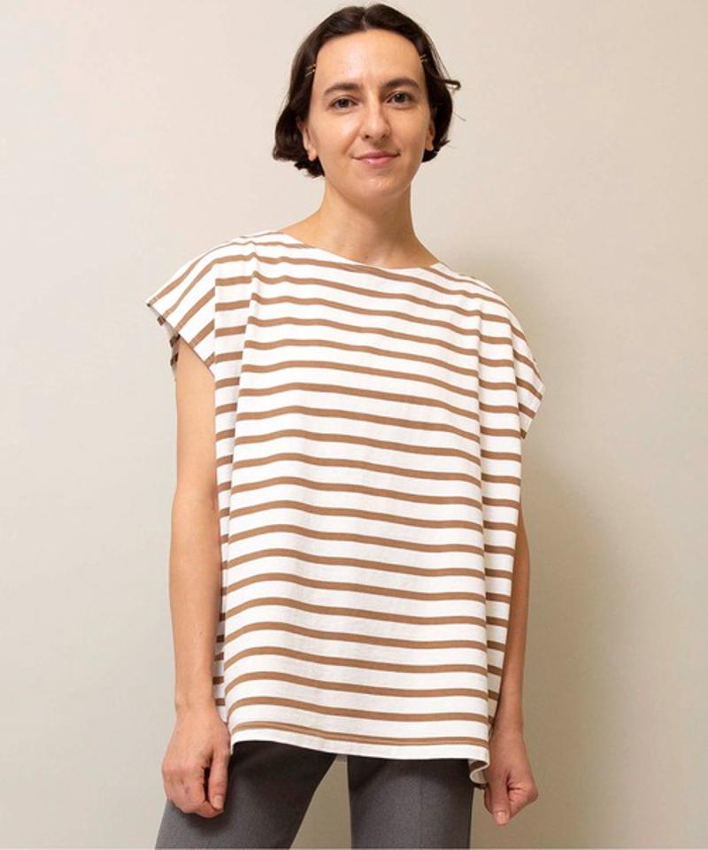 【Attick by Johnbull】ボーダーノースリーブTシャツ
