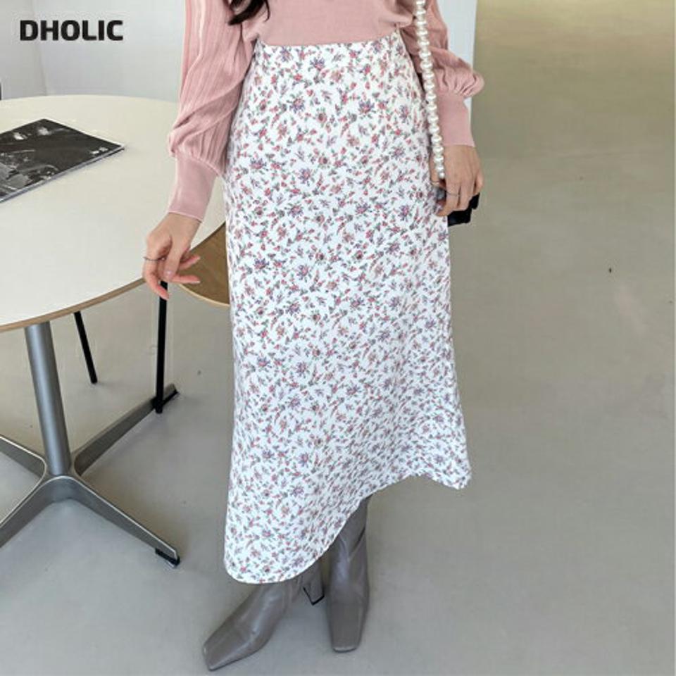 フローラルAラインスカート・全3色・t66399 レディース 【sk】韓国ファッション ボトムス スカート ロング ロングスカート 花柄 フラワー フローラル Aライン ロング丈 シンプル 細身 大人 カジュアル フェミニン 体型カバー デイリー 秋 冬