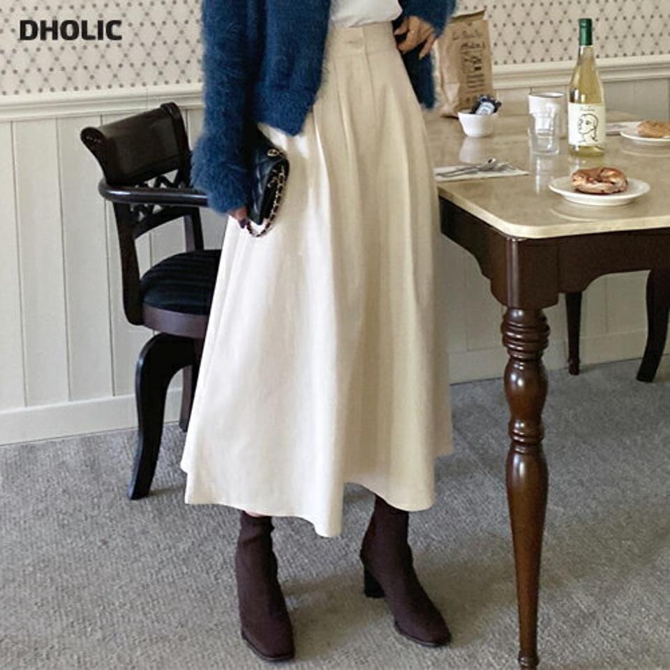 バックゴムフレアスカート・全3色・t00144 レディース 【sk】韓国ファッション ボトムス スカート ロング ロングスカート バックゴム フレア Aライン ロング丈 ツータック シンプル 細身 大人 カジュアル フェミニン 体型カバー 秋 冬