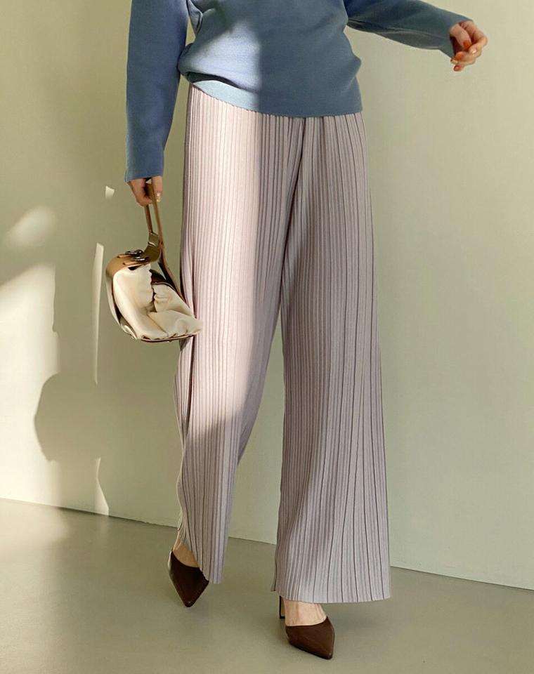 ウエストゴムプリーツワイドパンツ・全6色・t00149 レディース 【pt】パンツ ズボン ワイドパンツ プリーツパンツ ウエストゴム フェミニン 単色 大人 カラーパンツ 上品 ウエストゴム ストレート きれいめ 春 秋 冬 韓国ファッション ハイホリHIHOLLI