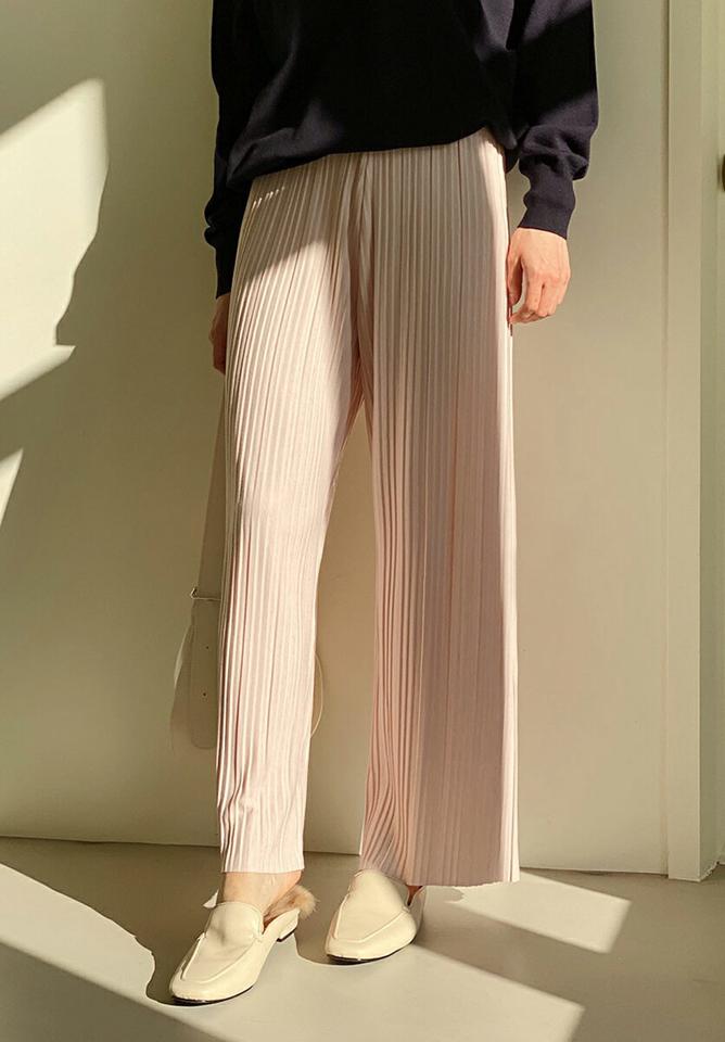 ウエストゴムプリーツワイドパンツ・全6色・t00149 レディース 【pt】パンツ ズボン ワイドパンツ プリーツパンツ ウエストゴム フェミニン 単色 大人 カラーパンツ 上品 ウエストゴム ストレート きれいめ 春 秋 冬 韓国ファッション ハイホリHIHOLLI