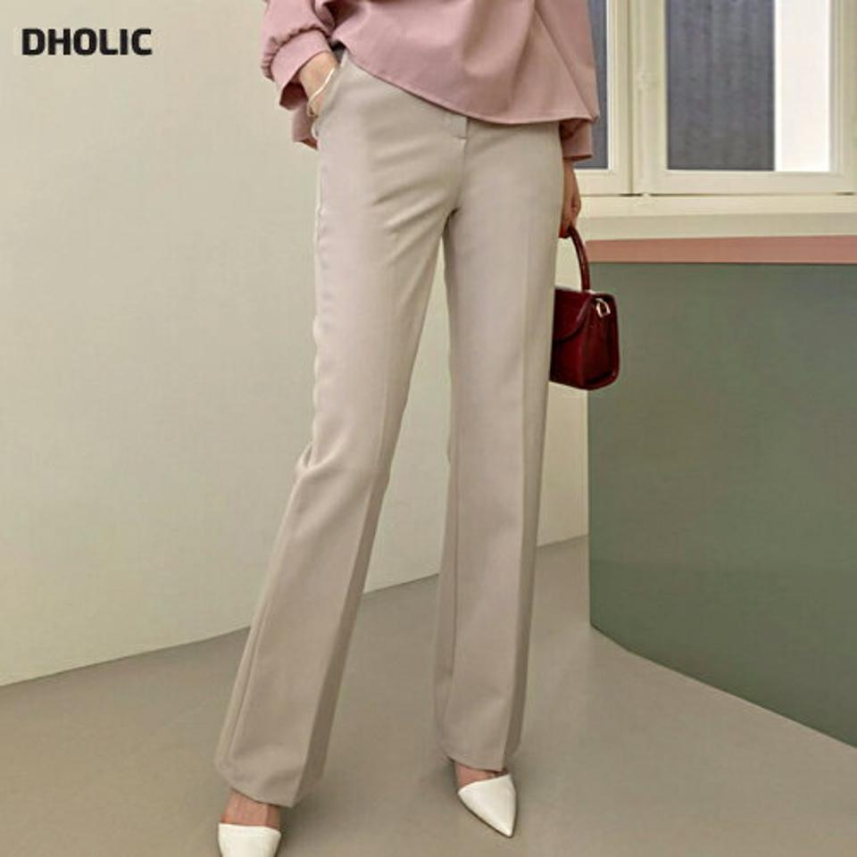 セミフレアスラックス・全3色・t00160 レディース 【pt】スラックス パンツ ズボン ロングパンツ 長ズボン フレア 単色 無地 シンプル 大人 ベーシック オフィスカジュアル ダーツ ミント パステル 春 秋 冬 韓国ファッション ハイホリHIHOLLI