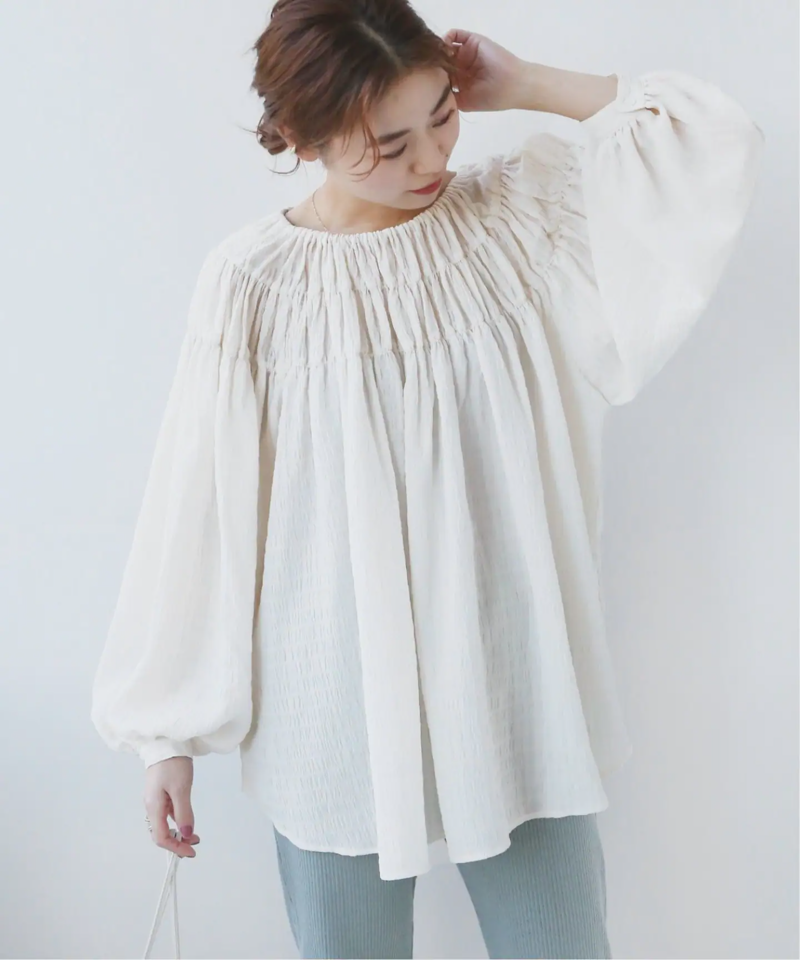 《追加》シャーリングギャザーブラウス◆（JOURNAL STANDARD relume）