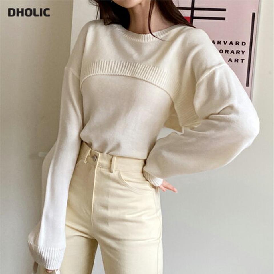 スリーブレス&ボレロ風ニットSET・全5色・t71585 レディース 【tops】韓国ファッション トップス ニット スリーブレス セット 大人 長袖 Vネック ラウンドネック ボレロ風 クロップド丈 カラーニット パステル 無地 シンプル 体型カバー 秋 冬