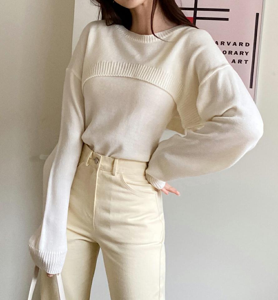 スリーブレス&ボレロ風ニットSET・全5色・t71585 レディース 【tops】韓国ファッション トップス ニット スリーブレス セット 大人 長袖 Vネック ラウンドネック ボレロ風 クロップド丈 カラーニット パステル 無地 シンプル 体型カバー 秋 冬