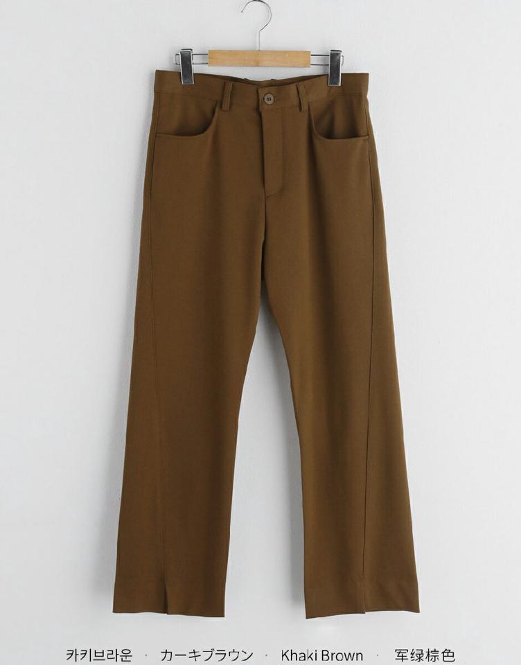 フロントスリットスラックスパンツ・全3色・a00114 レディース 【pt】韓国ファッション ボトムス ロング ロングパンツ スラックスパンツ スラックス スリット ワイド ハイウエスト 無地 シンプル フェミニン カジュアル 秋 冬