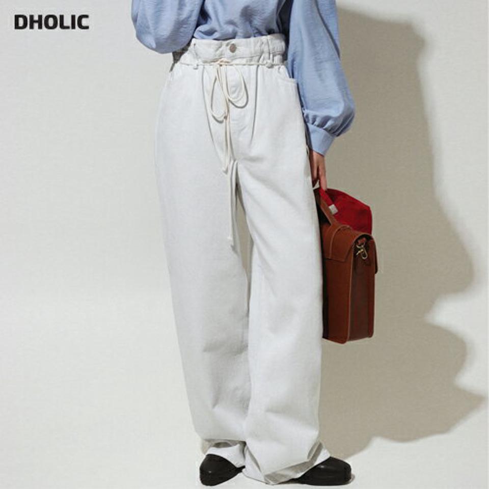 ストラップ付2TYPEワイドパンツ・全2色・a00113 レディース 【pt】韓国ファッション ボトムス ロング ロングパンツ コットンパンツ ストラップ付 ハイウェスト ワイド 無地 シンプル 体型カバー フェミニン カジュアル 秋 冬