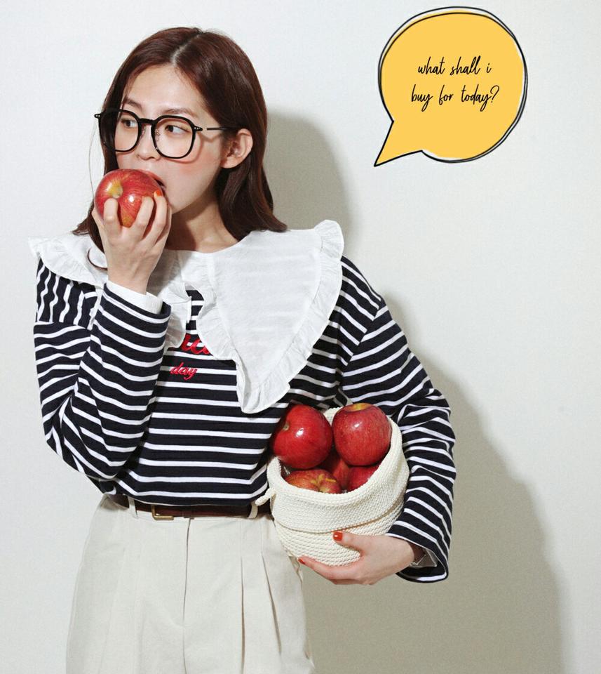 刺繍レタリングボーダーTシャツ・全3色・t00106 レディース 【tops】韓国ファッション トップス Tシャツ 大人 長袖 ラウンドネック 刺繍 レタリング ロゴ ボーダー スリット シンプル 体型カバー 細身 フェミニン カジュアル 秋 冬