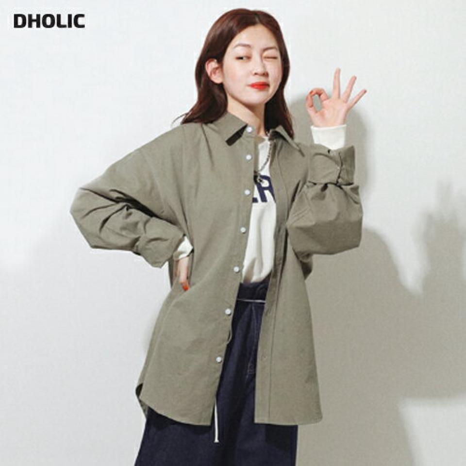 ステッチオーバーフィットシャツ・全4色・n00104 レディース 【bl】韓国ファッション トップス シャツ 長袖 カラーネック ステッチ バイオウォッシング オーバーサイズ ルーズ 無地 シンプル カジュアル フェミニン 体型カバー ガーリー 春 秋 冬