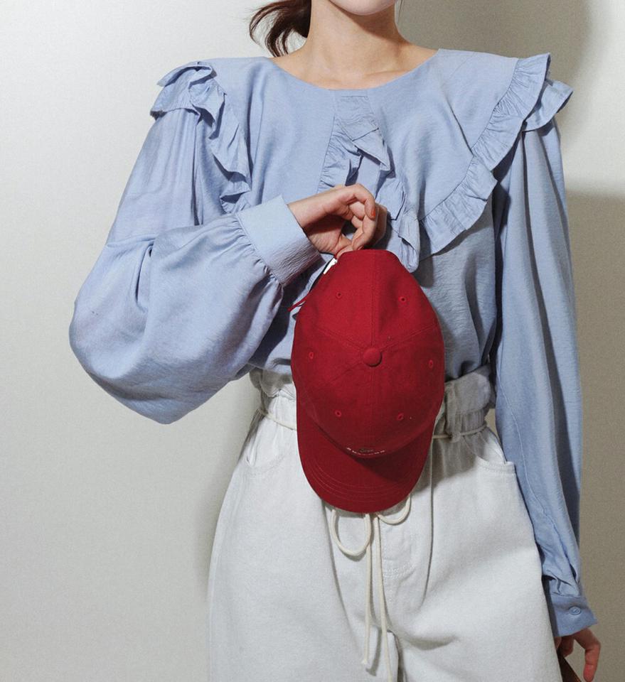 ビッグフリルカラーブラウス・全5色・t00103 レディース 【bl】韓国ファッション トップス ブラウス 長袖 襟コンシャス ビッグ フリルカラー スリット 無地 シンプル カジュアル フェミニン ガーリー 春 秋 冬