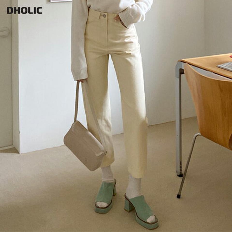 コットンストレートパンツ・全4色・t71597 レディース 【pt】韓国ファッション ボトムス ロング ロングパンツ コットンパンツ ストレート ワイド 無地 ベーシック シンプル フェミニン カジュアル 秋 冬