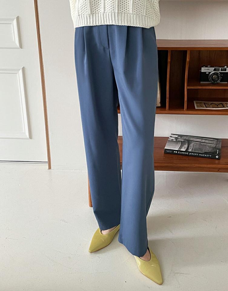 バックゴムワイドタックスラックス・全3色・t71668 レディース 【pt】スラックス パンツ ズボン ロングパンツ タック ワイドパンツ 単色 無地 シンプル オフィスカジュアル 大人 ハイウエスト 春 秋 冬 韓国ファッション ハイホリHIHOLLI