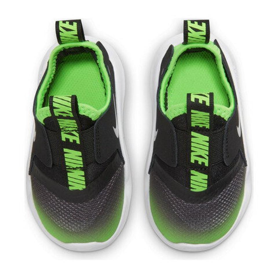 ナイキ（NIKE）（キッズ）フレックス ランナー TD ブラック グリーン AT4665-020 ジュニア ベビー キッズ スニーカー 紐なし 子供靴 通園