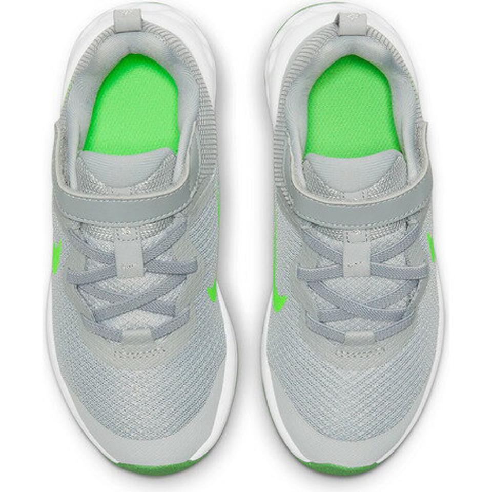 【10/26 10:00〜10/28 23:59迄 エントリー＆対象3店舗買い回りで最大P10倍！】ナイキ（NIKE） レボリューション 6 NN PSV グレー グリーン DD1095-009 ジュニア スポーツシューズ マジックテープ スニーカー 運動靴 子供 （キッズ）