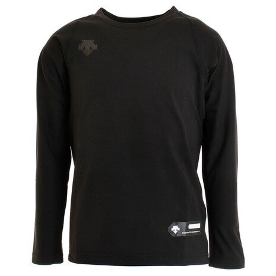 デサント(DESCENTE) 野球 アンダーシャツ ジュニア 丸首 長袖 インナー シャツ JSTD-771 黒 (キッズ)