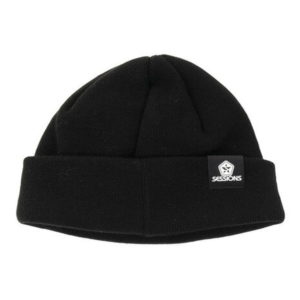 【15%OFFクーポン対象！4/25まで】セッションズ（SESSIONS）（メンズ）ニット帽 3スターズニットキャップ 218183 BLK 防寒
