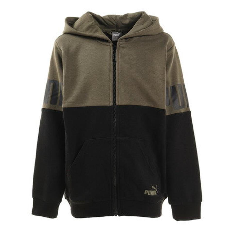プーマ（PUMA） キッズ POWER カラーブロック フーデッド ジャケット 846573 44 OLV （キッズ）