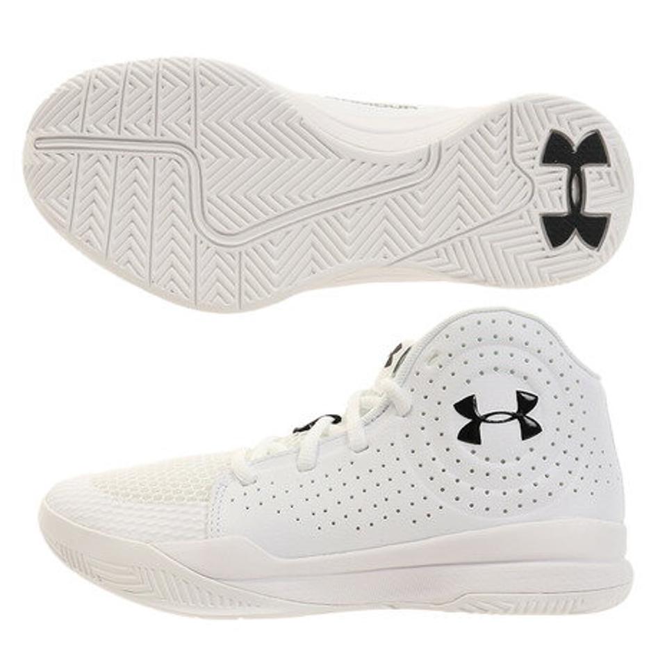 アンダーアーマー（UNDER ARMOUR） バスケットボールシューズ GS Jet 2019 SYN 3022778 WHT/WHT/BLK BK バッシュ GSジェット （キッズ）