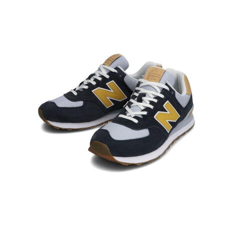 ニューバランス（new balance） スニーカー ネイビー イエロー ML574 NA2 D スポーツシューズ 靴 シューズ （メンズ、レディース）
