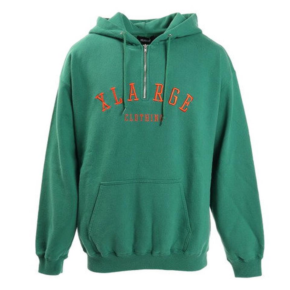 エクストララージ（XLARGE） ハーフジップ フーディスウェット 101213012010-GREEN （メンズ）