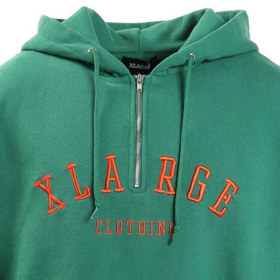 エクストララージ（XLARGE） ハーフジップ フーディスウェット 101213012010-GREEN （メンズ）
