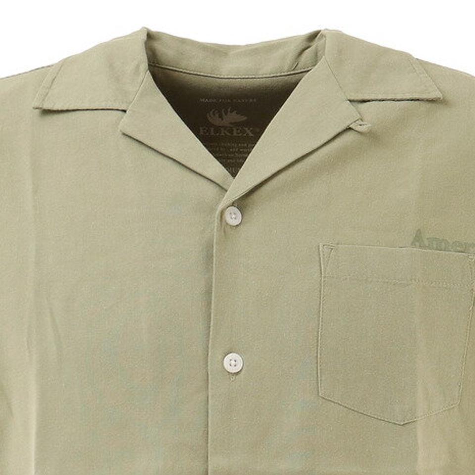 【スポーツデー エントリーでP5倍！4/3 9:59迄】エルケクス（ELKEX）（メンズ）CAMP COLLAR シャツ 881EK1CG6286 GRN