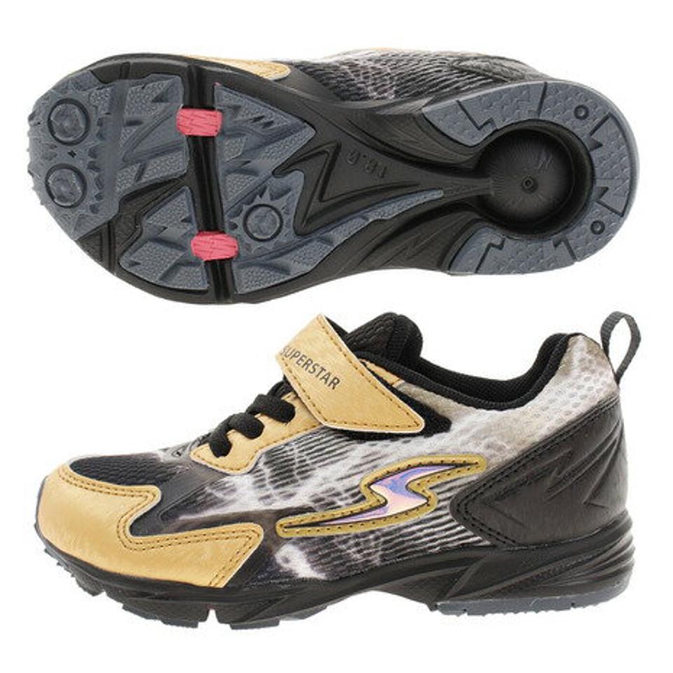 ムーンスター（MoonStar） ジュニアスポーツシューズ ベルクロ ベルト付き スニーカー スーパースター SS K1022 ゴールド 12293623 21SS （キッズ）