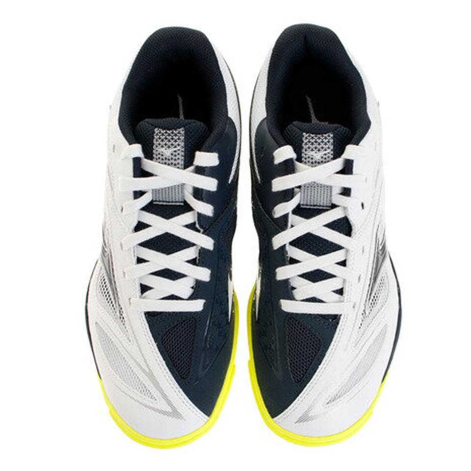 ミズノ（MIZUNO）（メンズ、レディース）卓球シューズ ウエーブメダル 6 (WAVE MEDAL) 81GA191514 ホワイト×ネイビー×イエロー 男女兼用