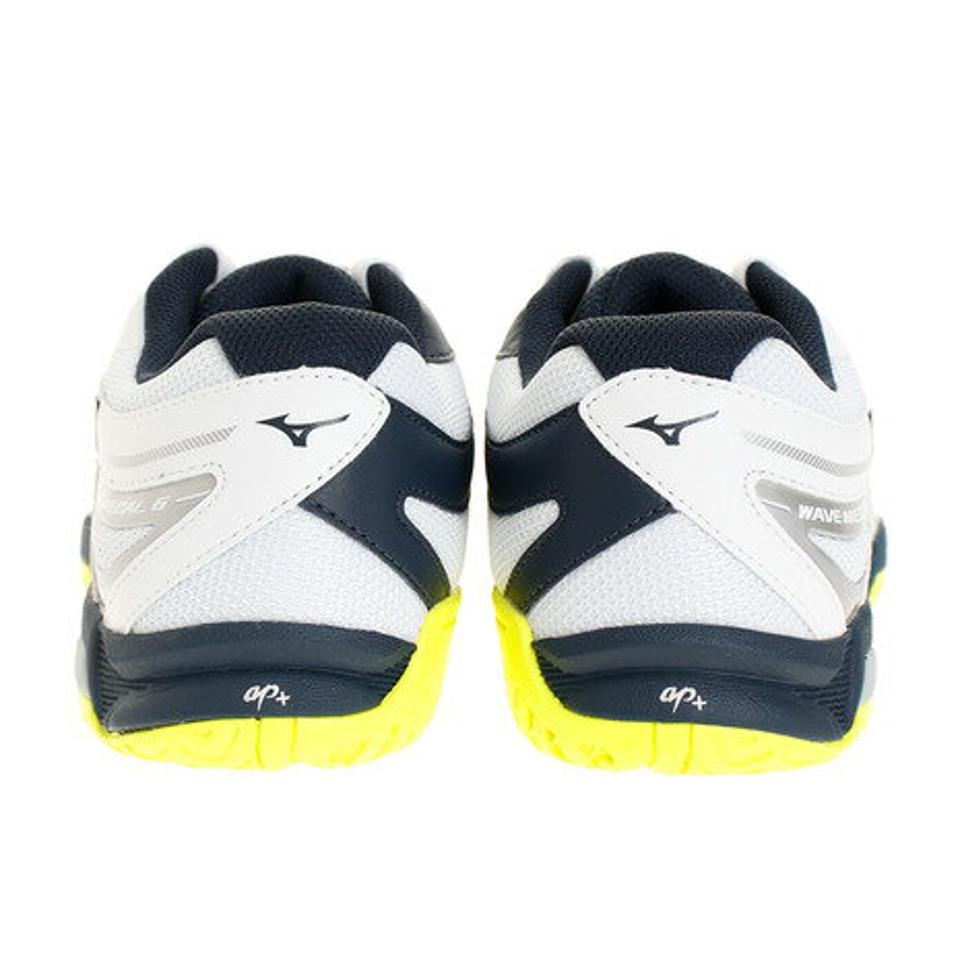 ミズノ（MIZUNO）（メンズ、レディース）卓球シューズ ウエーブメダル 6 (WAVE MEDAL) 81GA191514 ホワイト×ネイビー×イエロー 男女兼用