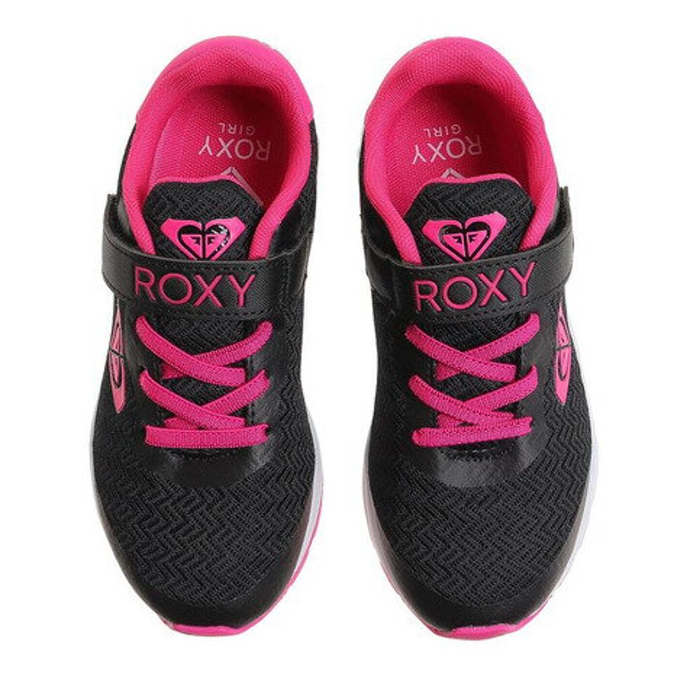 【11/5 24h限定 エントリー＆対象4店舗買い回りで最大P10倍！】ロキシー（ROXY）（キッズ）ジュニア スニーカー シューズ ベルト付き 黒 ブライトサイド2 BRIGHT SIDE 2 ブラック ピンク 21SUTFT212700TBPK