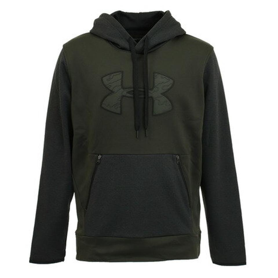 アンダーアーマー（UNDER ARMOUR）（メンズ）パーカー アーマーフリース Textured ビッグロゴフーディ 1360717 BQG/BLK AT オンライン価格