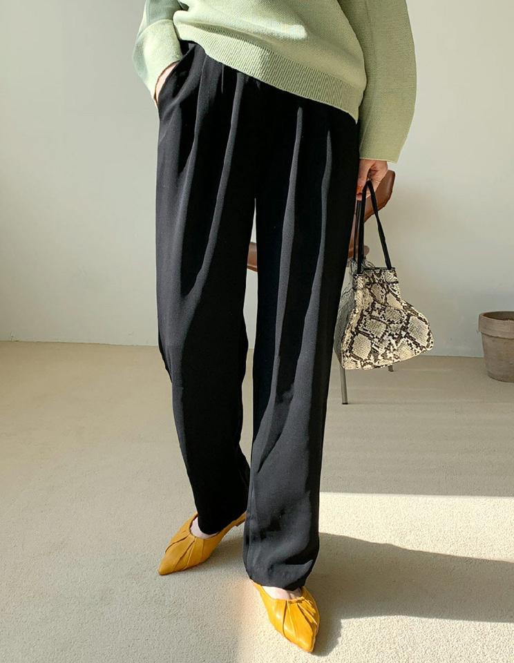 3ボタンワイドスラックス・全2色・t71635 レディース 【pt】スラックス パンツ ズボン ロングパンツ 単色 無地 シンプル ベーシック 大人 きれいめ オフィスカジュアル 春 秋 冬 韓国ファッション ハイホリHIHOLLI