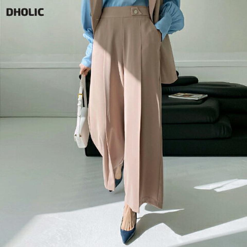 サイドボタンスラックス・全3色・b71633 レディース 【pt】スラックス パンツ ズボン ロングパンツ 単色 無地 シンプル ベーシック 大人 オフィスカジュアル ハイウエスト 春 秋 冬 韓国ファッション ハイホリHIHOLLI